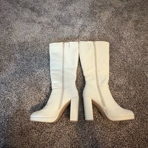 Knee high Cream Women's Boots